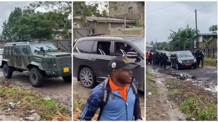 Kylian Mbappe, babasının Kamerun'daki evine yoğun güvenlik önlemleri altında geldi