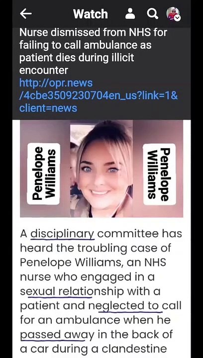Penelope Williams, l'infermiera che aveva una relazione con il paziente