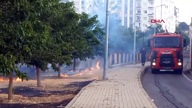 L'incendie dans la prairie de Diyarbakir a été éteint par les pompiers