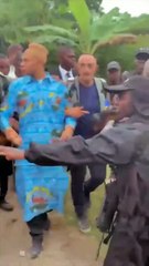 Con vehículos blindados y guardias armados, Mbappé visitó la tierra natal de su padre