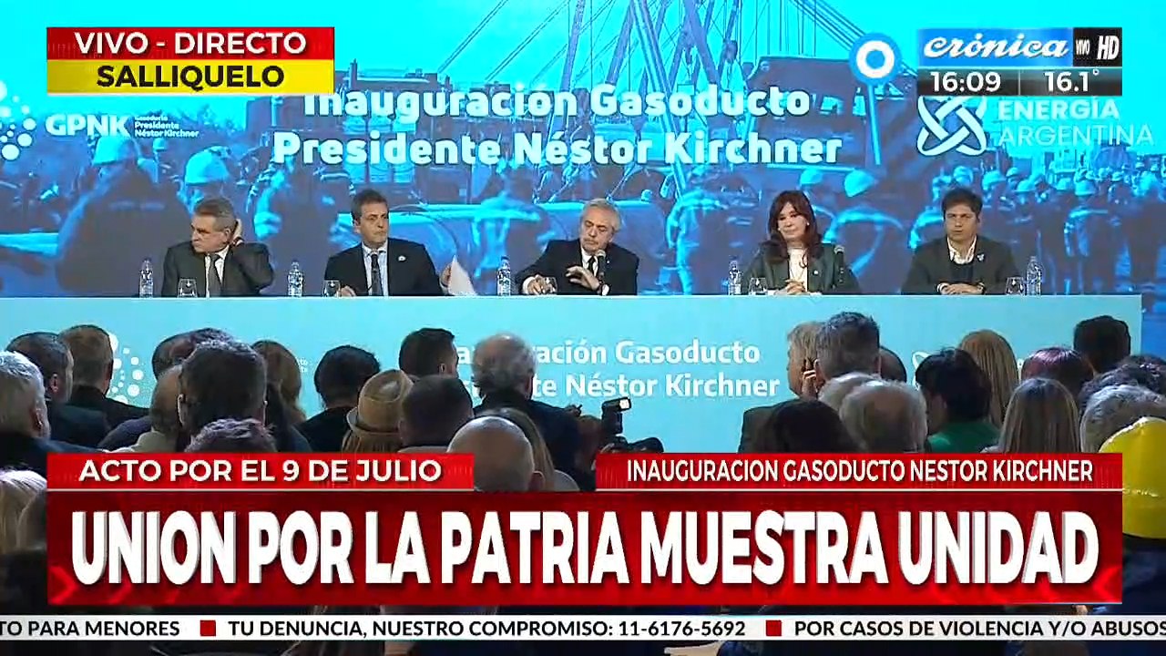 En el Día de la Independencia se inaugura el Gasoducto Néstor Kirchner