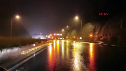 Glissement de terrain sur l'autoroute TEM：Fermeture de la circulation et dommages matériels