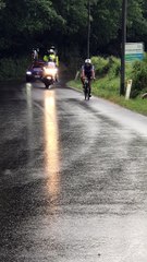 Cyclist Slides On Slippery Street