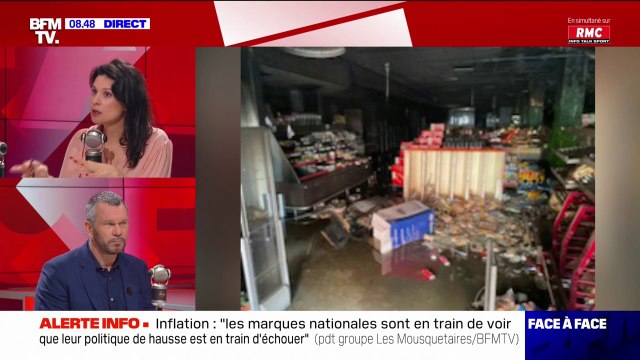 Thierry Cotillard, président du Groupement Les Mousquetaires: On a eu 44 points de vente qui ont été vandalisés (...) et deux Intermarché ont été totalement saccagés, brûlés