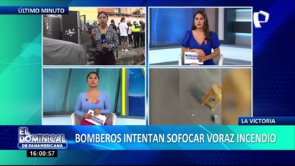 Bomberos intentan sofocar voraz incendio en La Victoria