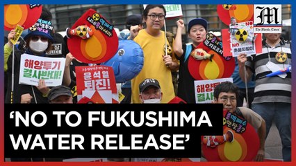 South Koreans protest in Seoul over wastewater release