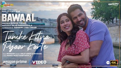 Tumhe Kitna Pyaar Karte , Bawaal | Varun, Janhvi | Mithoon, Arijit, Manoj | Sajid N, Nitesh T | 4k uhd video  2023