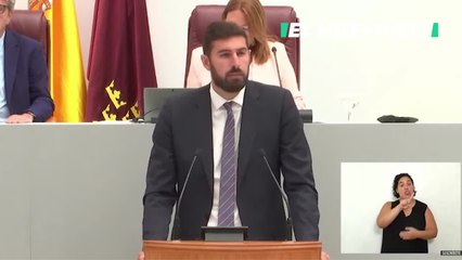 José Ángel Antelo (VOX) en la investidura de la Asamblea Regional de Murcia