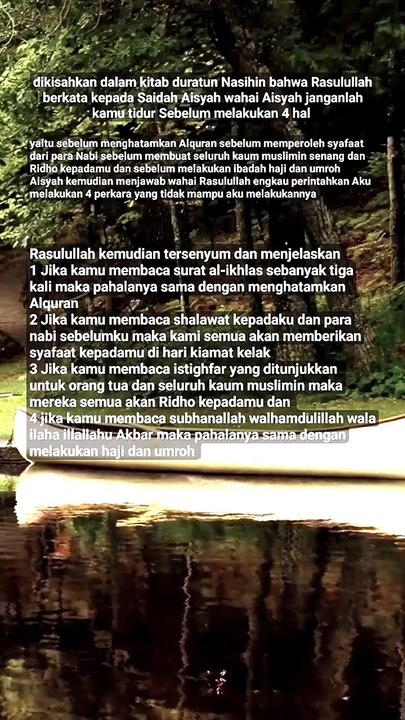 dikisahkan dalam kitab duratun Nasihin bahwa Rasulullah berkata kepada Saidah Aisyah #hadist #hadis #hadistnabi #hadisnabi #kisahnabimuhamad #nabimuhammad #nabimuhammadshallallahualaihiwasallam