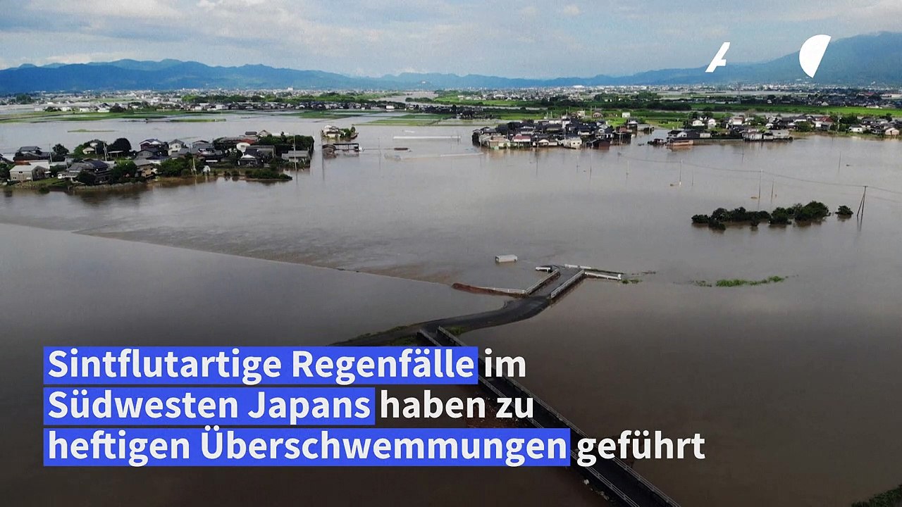 Heftige Erdrutsche und Überschwemmungen nach Dauerregen in Japan