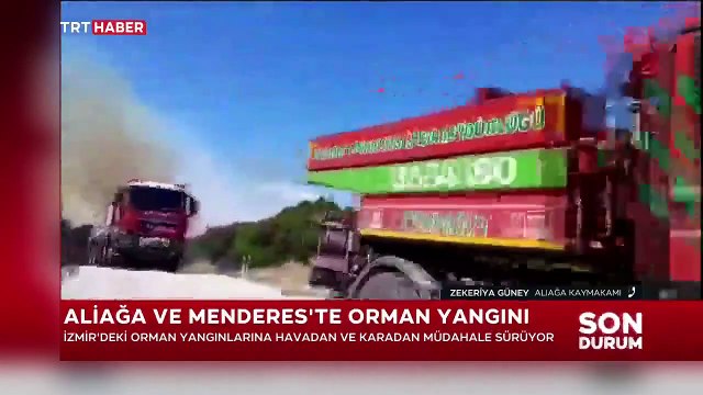 İzmir'de Aliağa ve Menderes ilçelerinde orman yangını! Vatandaşlar tahliye ediliyor
