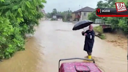 Düzce'de sağanak yağış sele neden oldu