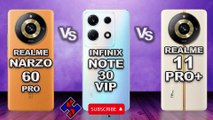 Realme Narzo 60 Pro 5G 256GB vs Infinix Note 30 VIP vs Realme 11 Pro Plus