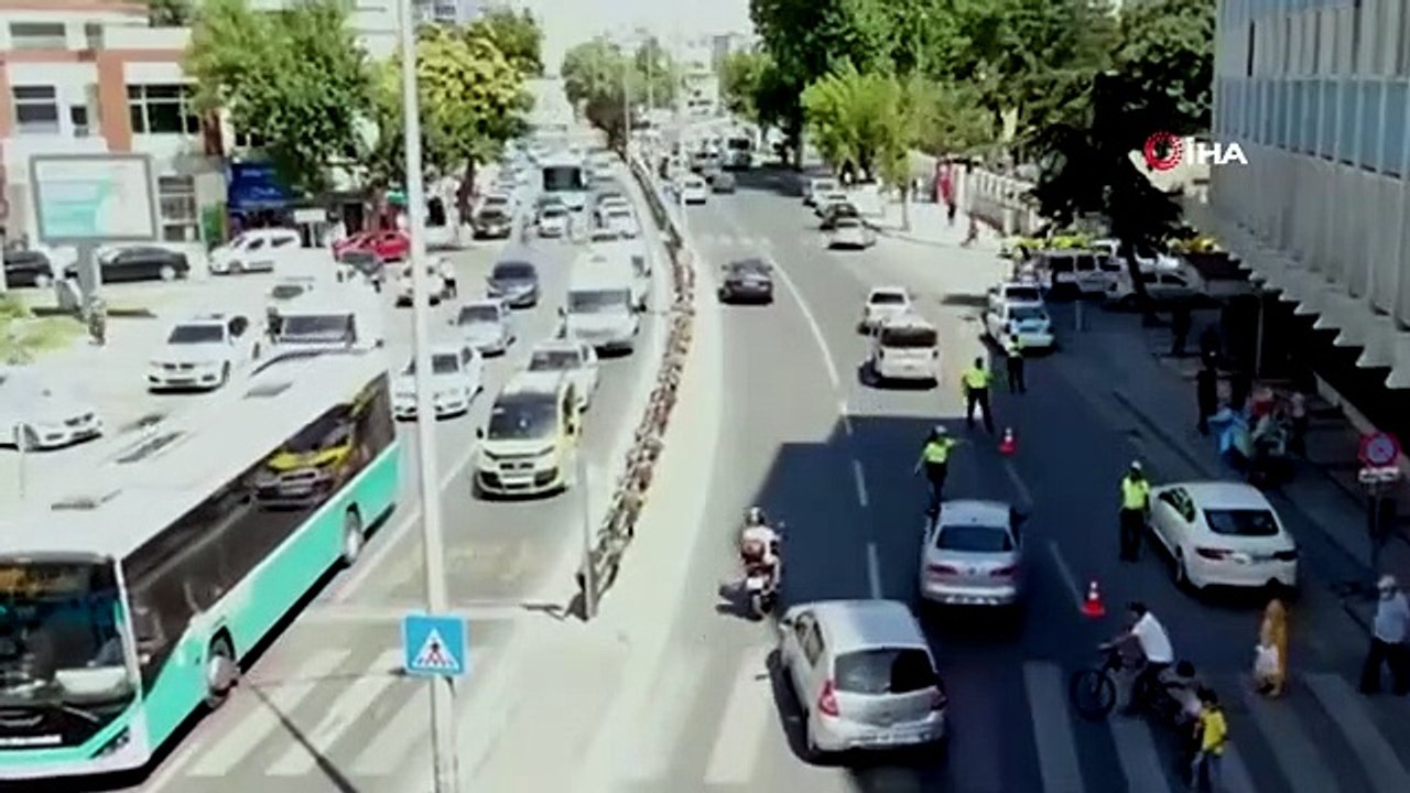 Dron denetimlerinde bin 46 araç denetlendi, 108 araç ceza yedi