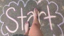 Awesome nanny makes learning fun for kids with an interactive chalk art adventure