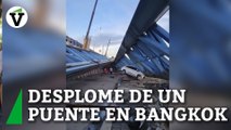 Imágenes del momento del desplome de un puente en construcción en Bangkok