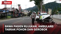 Sopir Ngantuk Ambulans Tabrak Pohon dan Gerobok di Bukittinggi, 2 Orang Tewas