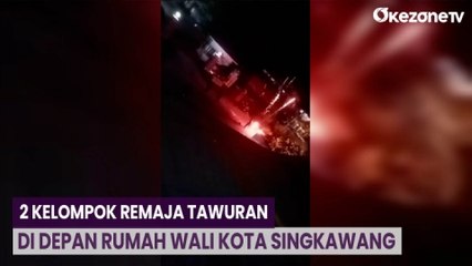 Tawuran 2 Kelompok Remaja Bersenjata Tajam di Depan Rumah Wali Kota Singkawang