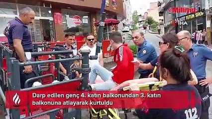Akılalmaz olay! Arkadaşlarından kurtulmak için 4. kattan atladı