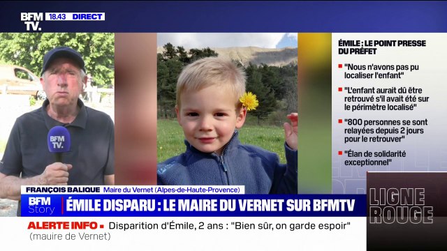 Disparition d'Émile: On a encore espoir qu'on puisse le retrouver avec ces investigations plus ciblées , assure le maire du Vernet