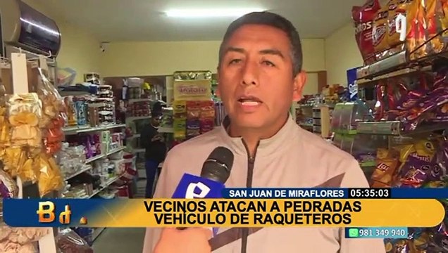 SJM: Vecinos atacan a pedradas a vehículos de raqueteros