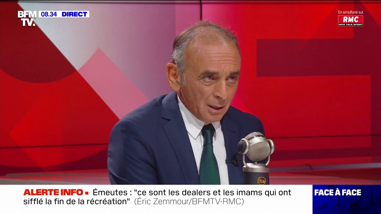 Éric Zemmour à propos des émeutes urbaines: "Ce sont les dealers et les imams qui ont sifflé la fin de la récréation"