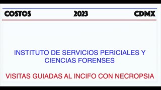 Costos 2023 / CDMX / INCIFO / Visitas Guiadas