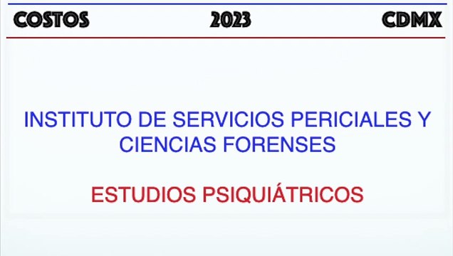Costos 2023 / CDMX / INCIFO / Estudios Psiquiátricos
