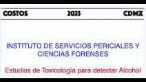 Costos 2023 / CDMX / INCIFO / Estudios Toxicológicos para detectar alcohol
