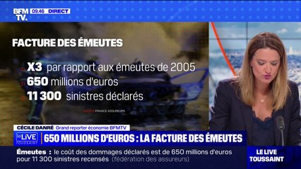 La facture des émeutes grimpe à 650 millions d'euros