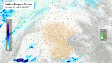 Nach der Extremhitze  bis 39°C gibt es am Mittwoch einzelne Schauer!