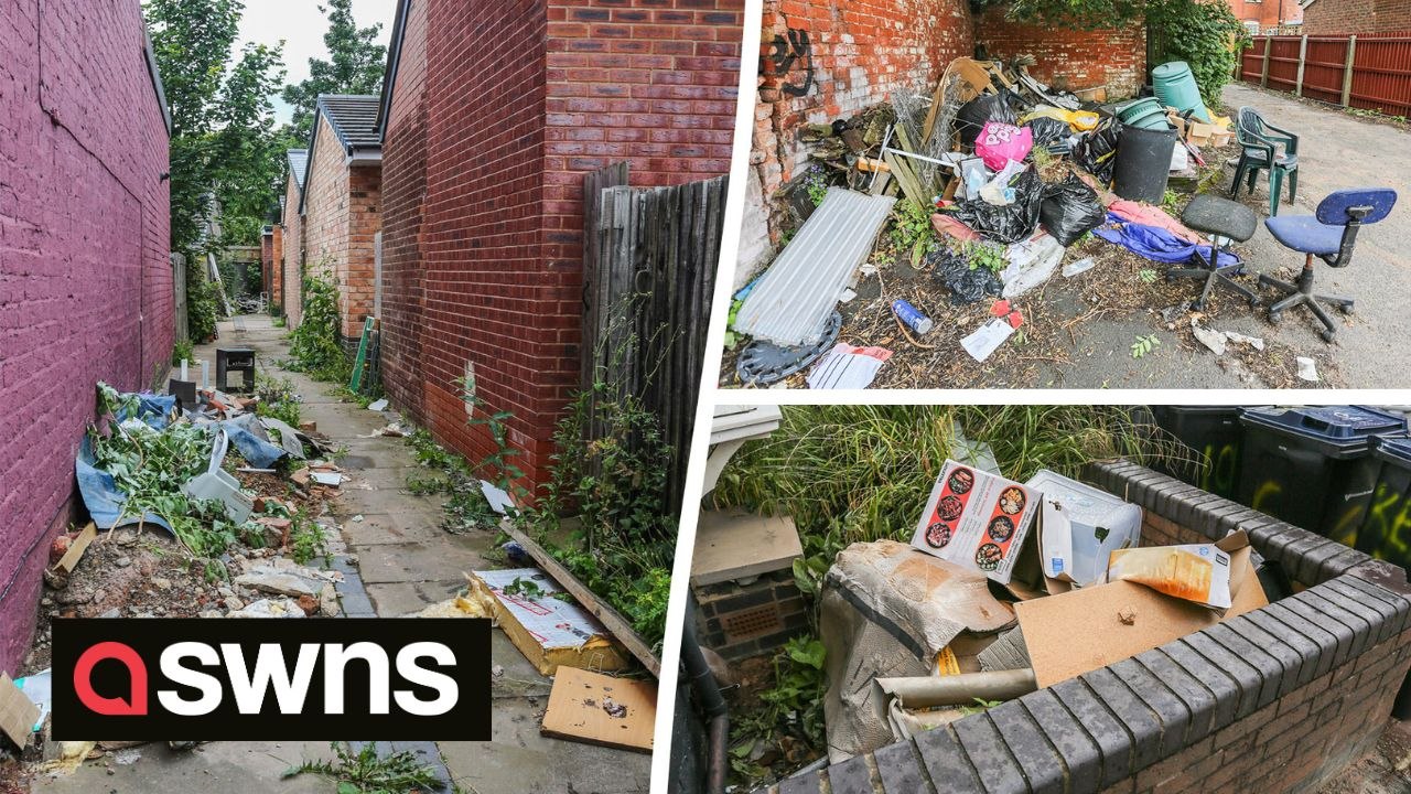 Students dump huge piles of rubbish in the street, sparking anger from residents