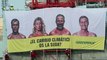 Greenpece despliega una lona en Madrid con los candidatos 