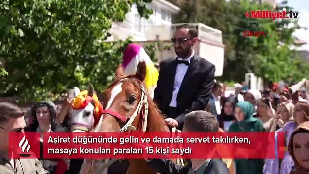 Aşiret düğününe servet takıldı! Takı töreni 4 saat sürdü, paraları 15 kişi saydı