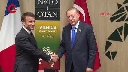 Erdoğan, Fransa Cumhurbaşkanı Macron ile görüştü