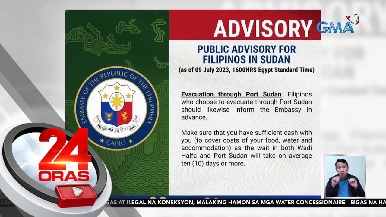 PH Embassy sa Cairo, Egypt, nanawagan sa mga Pilipino roon sa Sudan na lumikas na | 24 Oras