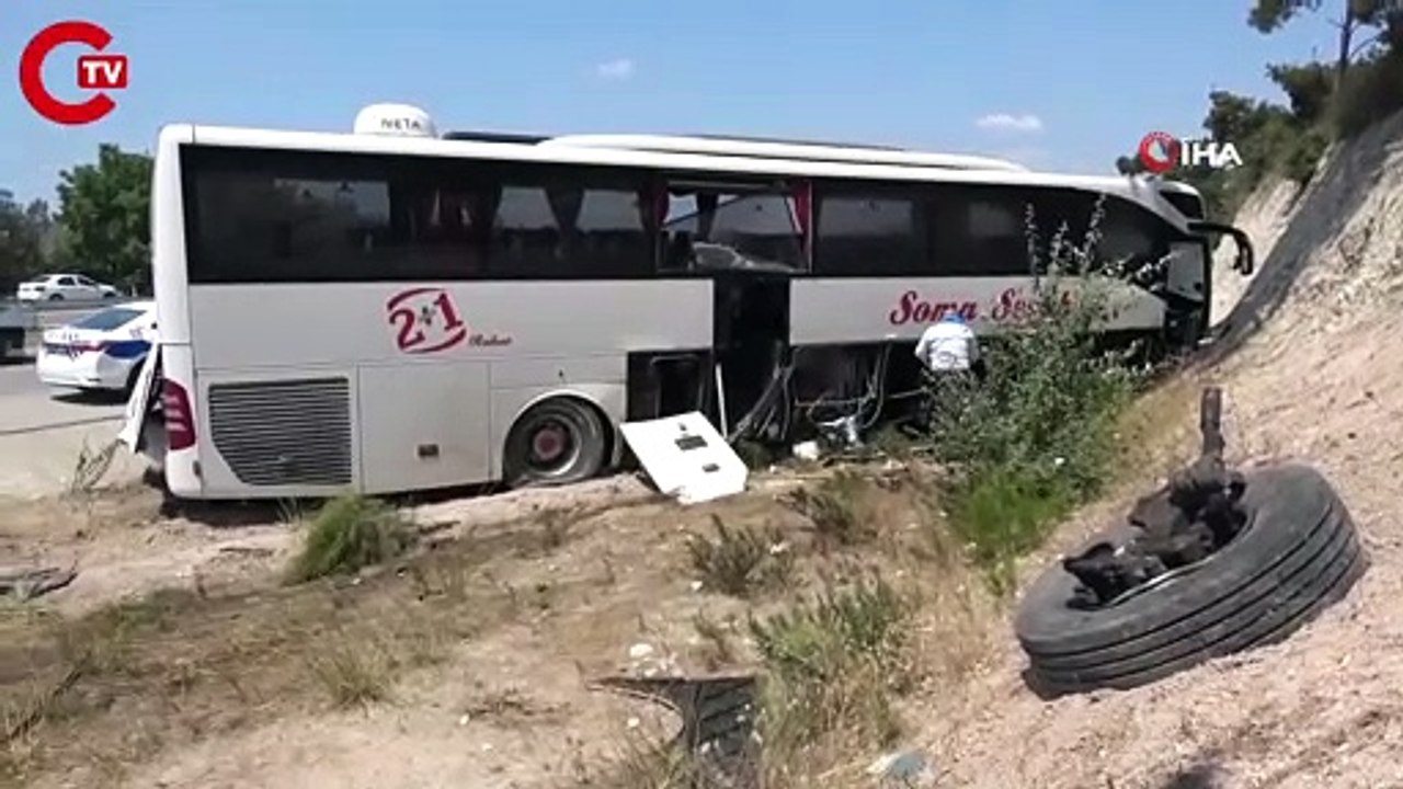 Çanakkale'de yolcu otobüsü şarampole düştü: 5 yaralı