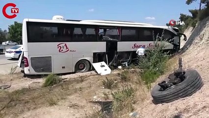 Çanakkale'de yolcu otobüsü şarampole düştü: 5 yaralı