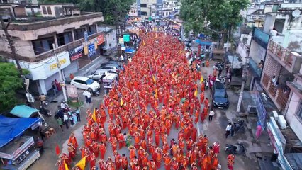 शिवमहापुराण से पूर्व निकली पांच हजार से ज्यादा महिलाओं की कलश यात्रा,देखे ड्रोन वीडियो