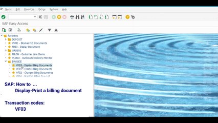 SD Display-Print a billing document