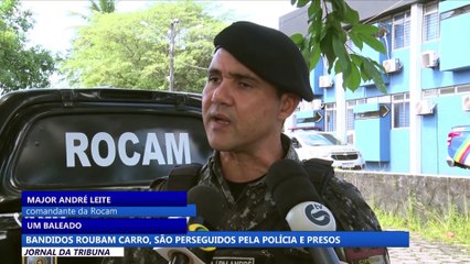 Bandidos roubam carro, são perseguidos pela polícia e presos