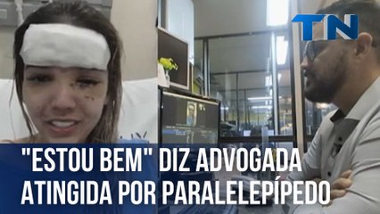 "Estou abalada, mas bem" diz advogada atingida por paralelepípedo