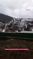 Vendaval destrói pavilhão em SC