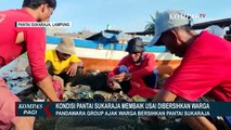 Beginilah Kondisi Pantai Sukaraja Usai Dibersihkan Ribuan Warga Lampung