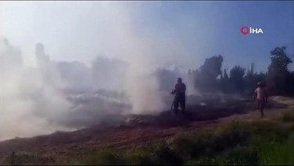 Alevlerin Arasında Kalan Kaplumbağa İtfaiye Ekipleri Tarafından Kurtarıldı