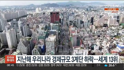 지난해 우리나라 경제규모 3계단 하락…세계 13위