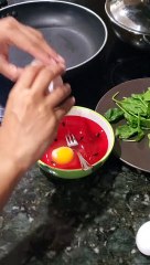 Mushroom spinach scrambled eggs