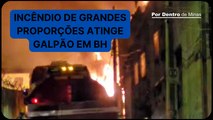 Incêndio de grandes proporções assusta moradores no bairro Cachoeirinha, em Belo Horizonte