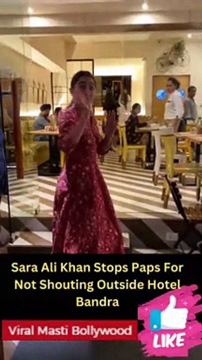 Sara Ali Khan Stops Paps For Not Shouting Outside Hotel Bandra Viral Masti Bollywood