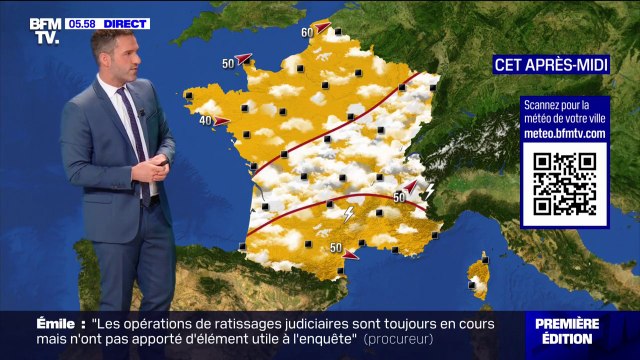 Un temps plus calme et moins chaud, la fin de la vigilance orange pour tous les départements hormis les Alpes-Maritimes...la météo de ce mercredi